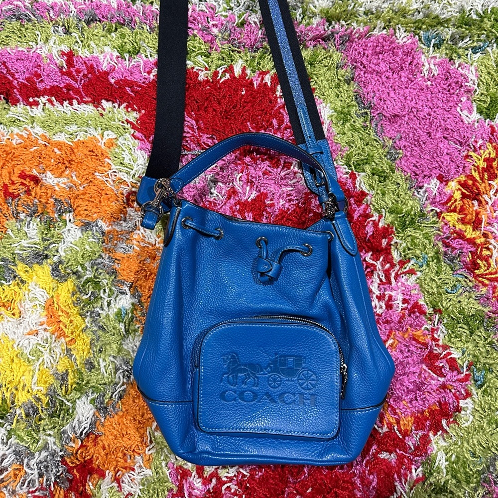 Coach Jes Drawstring Bucket Bag in Blue Jay